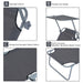 Outsunny Outdoor Lounge Chair, Adjustable Folding Chaise Lounge, Tanning Chair with Sun Shade for Beach, Camping, Hiking, Backyard, Gray - DTYStore
