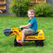 Kids Bulldozer Ride-On Toy for Toddler with Tough Wheels, Outdoor Construction Toy with Controllable Digging Bucket, Yellow - DTYStore