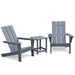 3Pcs Outdoor Adirondack Chairs,Patio Lawn Chairs with Side Table,for Deck Garden Backyard Balcony,Dark Grey - DTYStore