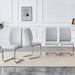 Luxury Simple Arch Chair - Set of 4 Light Gray PU Material High Resilience Dining Chair with Arched Metal Silver Leg. - DTYStore