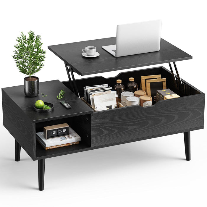 Lift Top Coffee Storage Wood Tables with Hidden Compartment Small Dining Desk for Home Living Room Office