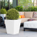 18' H Tall Metal Tapered Planter – Large Outdoor & Indoor Garden Plant Pot with Drainage Hole and Rubber Plug, Stylish Burnished White Finish for Home and Patio - DTYStore