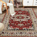 Area Rug 6x9 Vintage Bohemia Large Persian Non-slip Washable Rug For Living Room Kitchen Bedroom Living Room Flower Design Yellow/Red - DTYStore