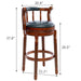 Bar Stools Seat Height 29.5'' Leather Wooden Bar Stools(Dark Blue 1pc) - DTYStore