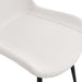 White artificial leather backrest cushion dining chair, black metal legs, curved widened cushion design for more comfort, suitable for restaurants, kitchens, bedrooms, offices.(4 chairs) 0502 - DTYStore
