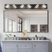 Modern 6-Light LED Vanity Light - Sleek Bathroom Wall Fixture, Iron & Acrylic, Dimmable & Energy-Efficient, Ideal for Mirror Lighting - DTYStore