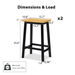 Solid Wood Bar Stools (Not Cheap Iron), 25.6' Tall Set of 2 Bar Chairs, Kitchen Counter Stools with Footrests, Farmhouse Stools for Dining Room, Kitchen, Counter, Black - DTYStore