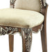 Beige and Antique Oak Side Chair with Nailhead Trim (Set of 2) - DTYStore