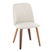 Toriano Contemporary Dining Chair in Walnut Wood and Beige Fabric by LumiSource - Set of 2 - DTYStore