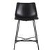 Modern Upholstered Counter Stool with Metal X Base, Set of 2, Black - DTYStore