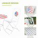 3 Piece Patio Bistro Set, Folding Outdoor Furniture with USA Mosaic Table and Chairs, 
Portable Metal Frames for 4th of July, Balcony, Backyard, Poolside, Porch, American Flag - DTYStore