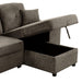 Reversible Sleeper Sectional Sofa Bed with Side Shelf and 2 Stools,Pull-Out L-Shaped Sofa Bed,Corner Sofa-Bed with Storage Chaise Left/Right Hande for Living Room,Knox Charcoal - DTYStore