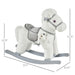 Kids Plush Ride-On Rocking Horse with Bear Toy, Children Chair with Soft Plush Toy & Fun Realistic Sounds, White - DTYStore
