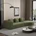 123*37 inch extra large deep modular sofa, cloud sofa 4-person sofa, can sit or lie down, living room corduroy modular sofa, no assembly required, green - DTYStore