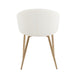 Claire Contemporary/Glam Chair in Gold Metal and White Faux Leather by LumiSource - Set of 2 - DTYStore
