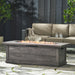 56" Outdoor 50,000 BTU Rectangular MgO Concrete Propane Fire Pit, Grey Wood Pattern (Tank Cover not Included) - DTYStore