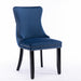 Furniture,Upholstered Wing-Back Dining Chair with Backstitching Nailhead Trim and Solid Wood Legs,Set of 2, Blue,SW8809BL, KD - DTYStore