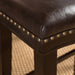 26' Contemporary Upholstered Saddle Counter Stool with Nailhead Trim (Set of 2), Dark Brown - DTYStore