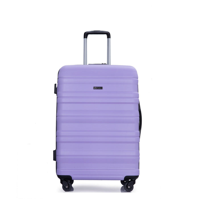Expandable 3 Piece Luggage Sets PC Lightweight & Durable Suitcase with Two Hooks, Spinner Wheels, TSA Lock, (21/25/29) Purple - DTYStore
