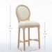 Solid Wood Bar stools Set of 2, Classic French Country Wooden Barstools with Upholstered Seating - DTYStore