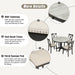 Orisfur. 5 Pieces Dining Table and Chairs Set for 4 Persons, Kitchen Room Solid Wood Table with 4 Chairs - DTYStore