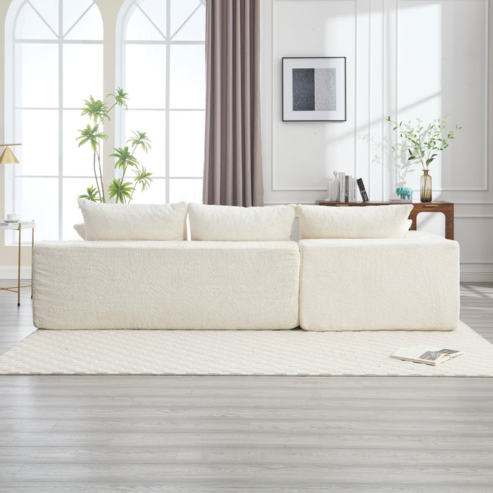 UNITED WE WIN Stylish fabric, excellent touch, L-shaped design, intimate comfort, large seated depth, free stretch, random combination, flexible, full compression, no installation of the sofa