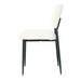 Modern Beige simple dining chair Fabric Upholstered Chairs home bedroom stool back dressing chair black metal legs(set of 4) - DTYStore