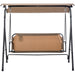 Outsunny 3-Person Porch Swing with Stand, Outdoor Swing for Patio Porch with Adjustable Tilt Canopy and Comfortable Swing Bench-Style Seat, Steel Frame, Brown - DTYStore