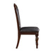 Formal Dining Chairs Set of 2 Cherry Finish Button-Tufted Faux Leather Upholstered Traditional Dining Room Furniture Elegant Classic - DTYStore