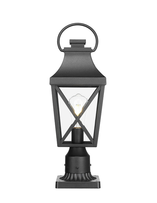 Outdoor Post Light,Lamp Post Light Fixture,Post Lantern with Pier Mount Base,Textured Black,21.3in,Suitable for Gardens, Yards or Entrances (2 pack)