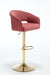 modern velvet bar chair, back hollowed-out with armrest, gold horn cross-legged, height adjustable - DTYStore
