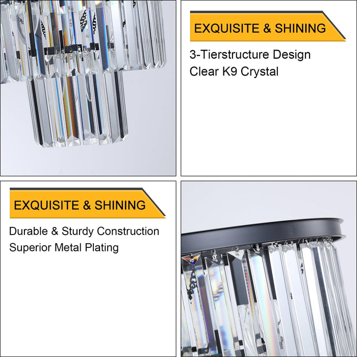 Black Luxury Crystal Chandelier Modern Chandeliers Lights