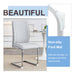 Luxury Simple Arch Chair - Set of 8 Light Gray PU Material High Resilience Dining Chair with Arched Metal Silver Leg.Packed In Two Boxes. - DTYStore