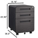 3 Drawer Mobile File Cabinet Under Desk, Simple Style Versatile Storage for Files, 5 Wheel Design, Anti-Tilting, Cold Rolled Steel, Waterproof, Moisture-Proof, for Legal/Letter A4 Files - DTYStore