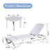 Outdoor Chaise Lounge, Pool Lounge Chair Plastic Adjustable Recliner in-Pool Lounger Tanning Lounge Chair with Table for in-Pool, Beach, Poolside, Lawn, White - DTYStore