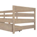 Twin Size L-shaped Platform Bed with Three Storage Drawers, Natural - DTYStore