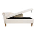 Beige Chaise Lounge Indoor,Velvet Lounge Chair for Bedroom with Storage & Pillow,Modern Upholstered Rolled Arm Chase Lounge for Sleeping with Nailhead Trim for Living Room Bedroom Office - DTYStore