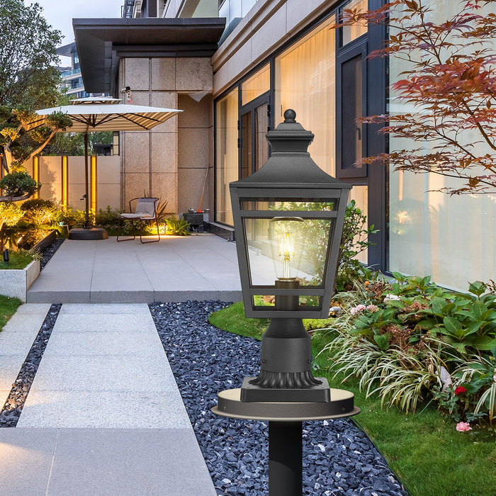 Large Outdoor Post Lights Lamp Post Light Fixture, 18inch Waterproof Aluminum Post Lamp with Clear Glass, Fence Post Deck Lighting for Garden, Patio, Pathway - DTYStore