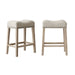 CoCo Upholstered Backless Saddle Seat Counter Stools 24' height Set of 2, Tan - DTYStore
