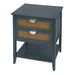 2 Drawer Side table,Naturel Rattan,End table,Suitable for bedroom, living room, study - DTYStore