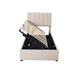 Twin Size Upholstered Platform Bed with a Hydraulic Storage System, Beige - DTYStore