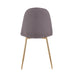 Pebble Contemporary Chair in Gold Steel and Charcoal Fabric by LumiSource - Set of 2 - DTYStore