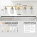 Golden 5-Light Vanity Light with Clear Glass Shades, Modern Iron Metal Bathroom Wall Fixture for Mirror, Ideal for Bathroom and Dressing Table (No Bulbs) - DTYStore