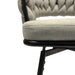 28' Bar Chair Linen Woven Bar Stool Set of 2,Black legs Barstools No Adjustable Kitchen Island Chairs,360 Swivel Bar Stools Upholstered Bar Chair Counter Stool Arm Chairs with Back Footrest (Grey) - DTYStore
