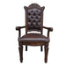 Espresso and Cherry Tufted Back Arm Chairs (Set of 2) - DTYStore