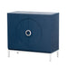 Simple Storage Cabinet Accent Cabinet with Solid Wood Veneer and Metal Leg Frame for Living Room, Entryway, Dining Room (Navy) - DTYStore