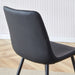 Black artificial leather backrest cushion dining chair, black metal legs, curved widened cushion design for more comfort, suitable for restaurants, kitchens, bedrooms, offices.(4 chairs) 0502 - DTYStore