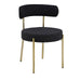 Woker Furniture Dining Chairs Set of 2 Round Upholstered Boucle Dining Room Chairs Mid-Century Modern Kitchen Chairs Curved Backrest Chairs for Dining Room Brushed Brass Metal Legs - DTYStore