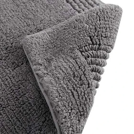 100% Cotton Tufted 3000 GSM Reversible Bath Rug Charcoal 21x34' Default -DTYStore