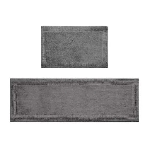 100% Cotton Tufted 3000 GSM Reversible Bath Rug Charcoal 21x34' Default -DTYStore